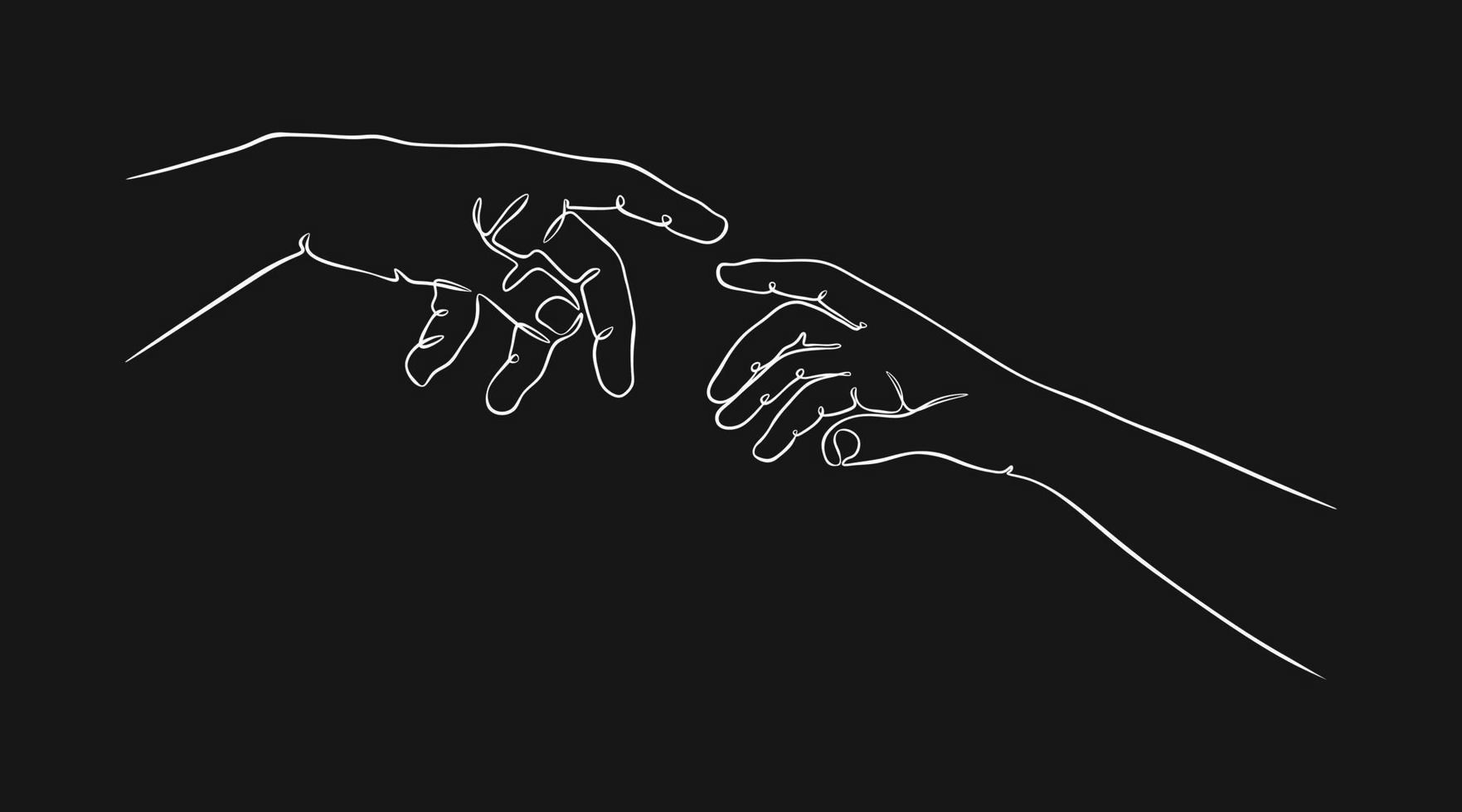 Two hands reaching out